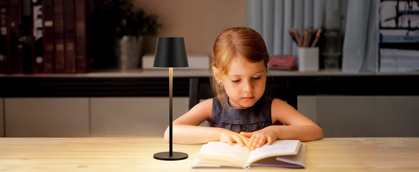 LED настільна лампа Klighten з регулюванням яскравості, акумуляторна, чорна, для дому та вулиці, USB-C, тепле світло 3000K, алюміній, IP54, вологостійка