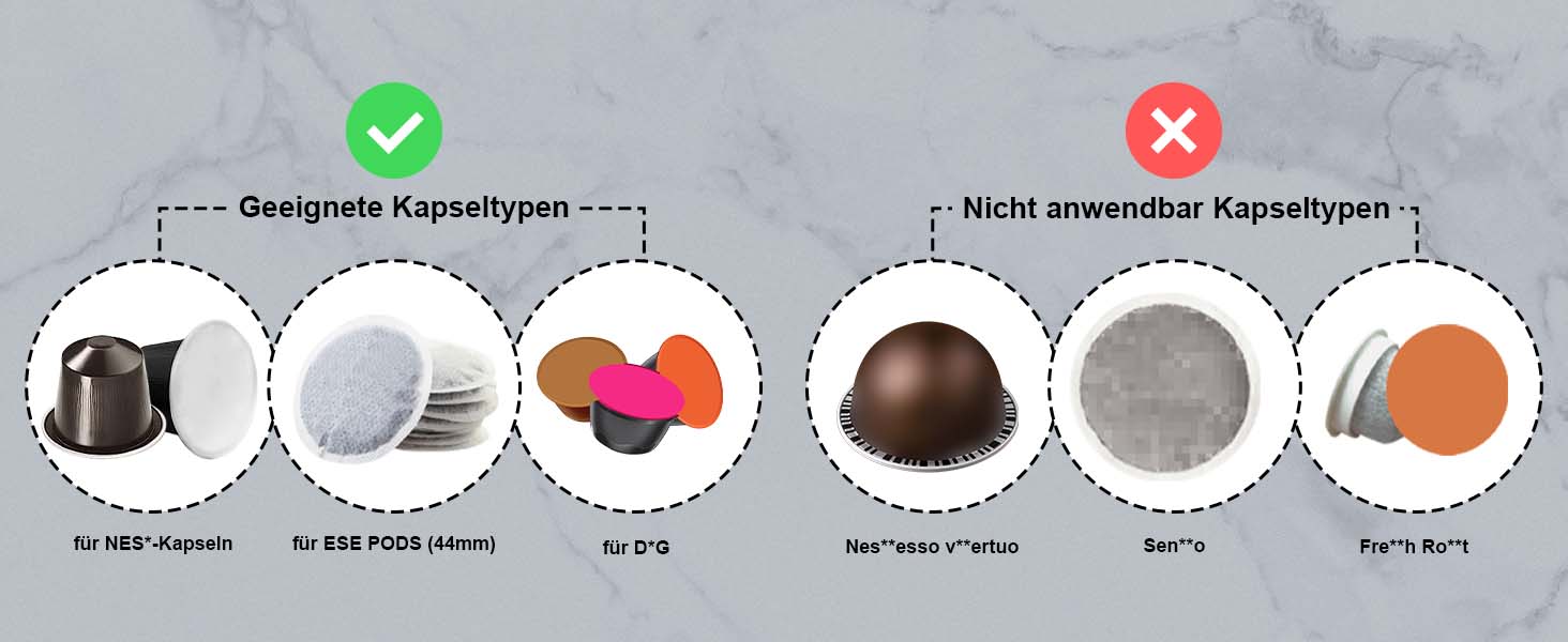 Кавомашина KOTLIE Espresso 4-в-1 для NES/Dolce Gusto/меленої кави/ESE (44мм), 19 Бар, коричнева