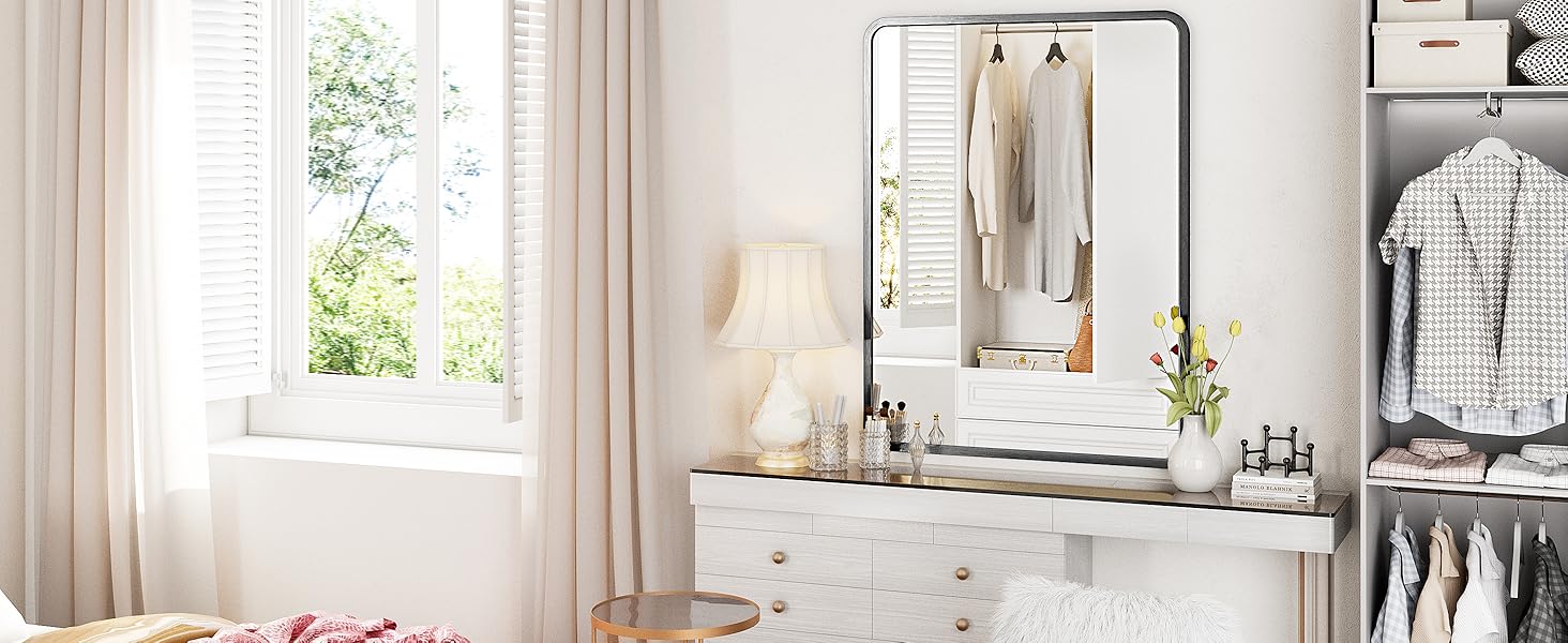 Дзеркало на стіну 60x90 см, чорне - для ванної кімнати, вітальні, спальні, прихожої