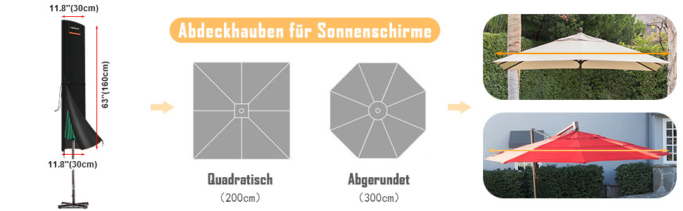 Чохол для парасольки/маркетки, 3-5 м, великий, захист від сонця, вітру, снігу, UV-стійкий, 160x30/30 см