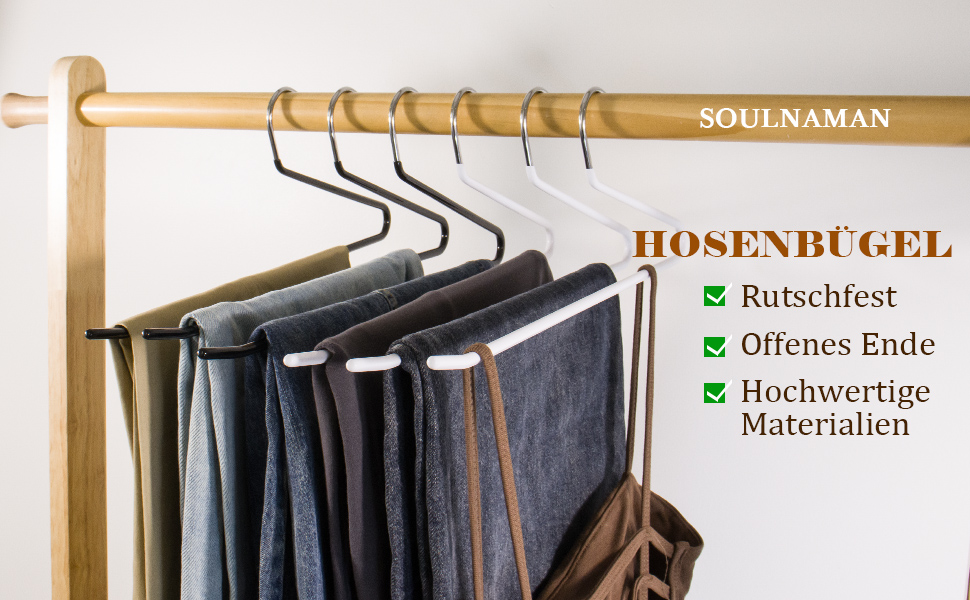 Чохли для штанів SOULNAMAN, 30 шт., металеві, чорні, 36 см, з антиковзкими рифленнями