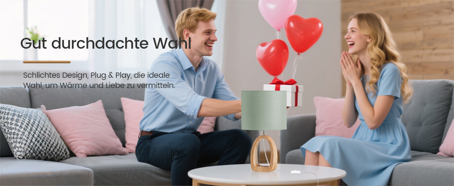 Дерев'яна настільна лампа GOEBLESON для спальні, вітальні, готелю. Сучасний дизайн, тепле світло 2700K, E27, подарунок. Модель ZME07TLD05N1 (кільцеподібна)