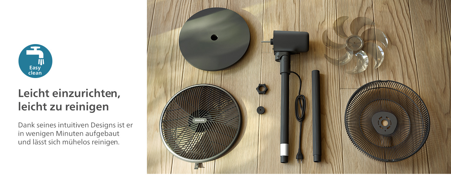 Вентилятор підлоговий Philips Series 5000 CX5535/11 з пультом, таймером, 3 швидкостями, 40 Вт, чорний