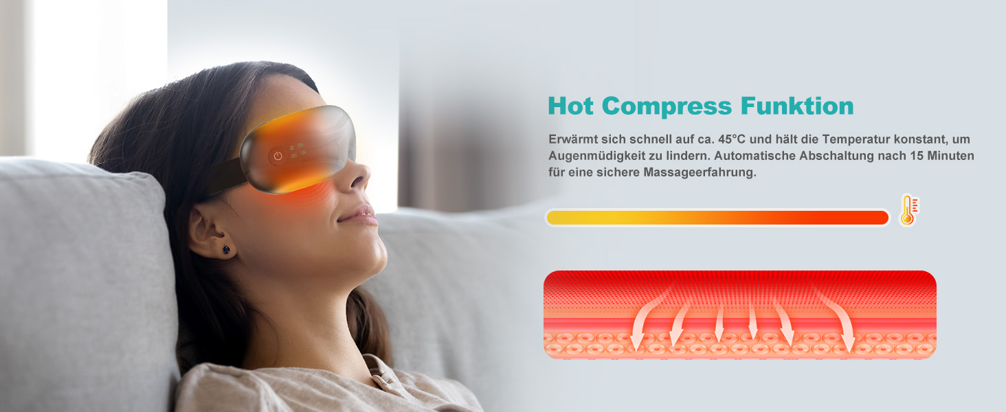 Масажер для очей Aspria® Eyecloud Vision з підігрівом та Bluetooth, видимий дизайн, масаж повітрям, розслаблення очей для втомлених/сухих очей, подарунок для жінок, чоловіків, друзів та сім'ї