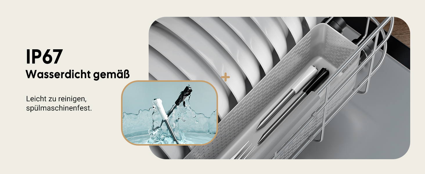 Бездротовий термометр Inkbird INT-12-BW для приготування на грилі, м'яса та випічки: Bluetooth 5.4, Wi-Fi, водонепроникний (IP67)