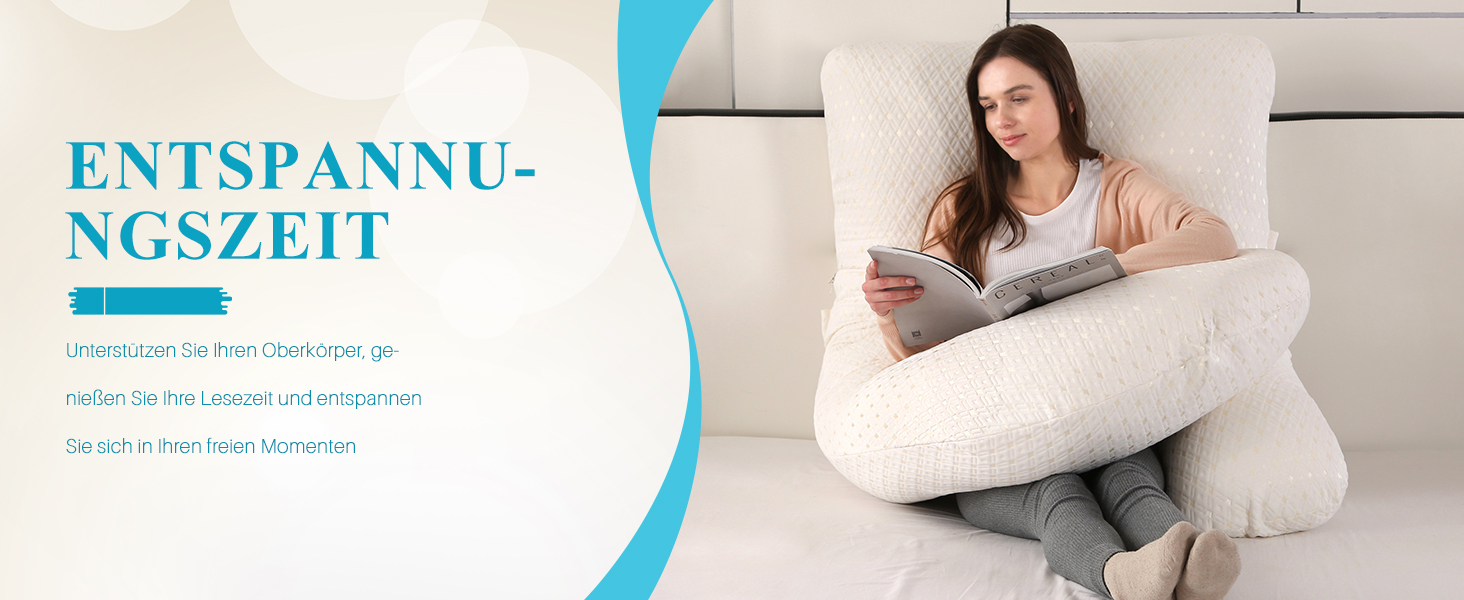 Подушка для вагітних GKXLH - J-подібна подушка для підтримки спини, живота та стегон, для комфортного сну, знімний чохол