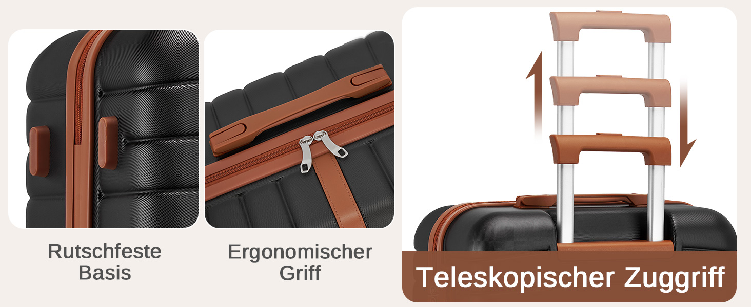 Валіза KONO, середнього розміру, 66 см, ABS+PC, з двома колесами та кодовим замком (темно-зелений/коричневий)