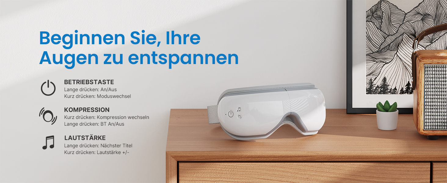 Масажер для очей RENPHO Eyeris 1 з підігрівом, вібрацією та Bluetooth, для зменшення темних кіл та сухості очей, покращує сон, зелений колір