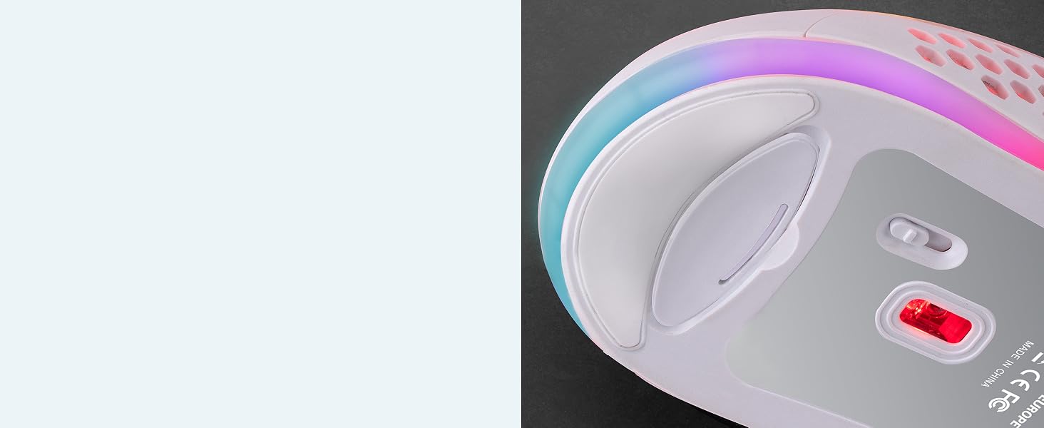 Бездротова ігрова миша Mars Gaming MMW3W RGB Flow, ультралегка (79г), 3200 DPI, біла