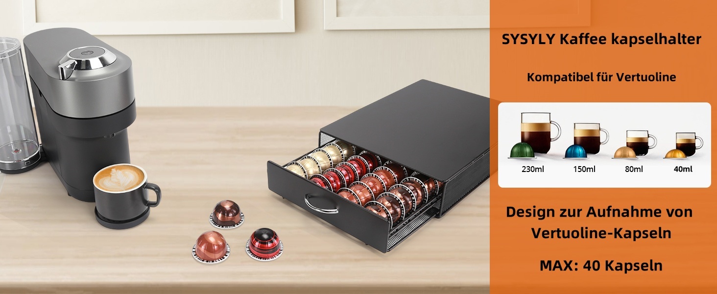 Органайзер-шухляда для капсул Nespresso Vertuo, тримач для кавових капсул S-40