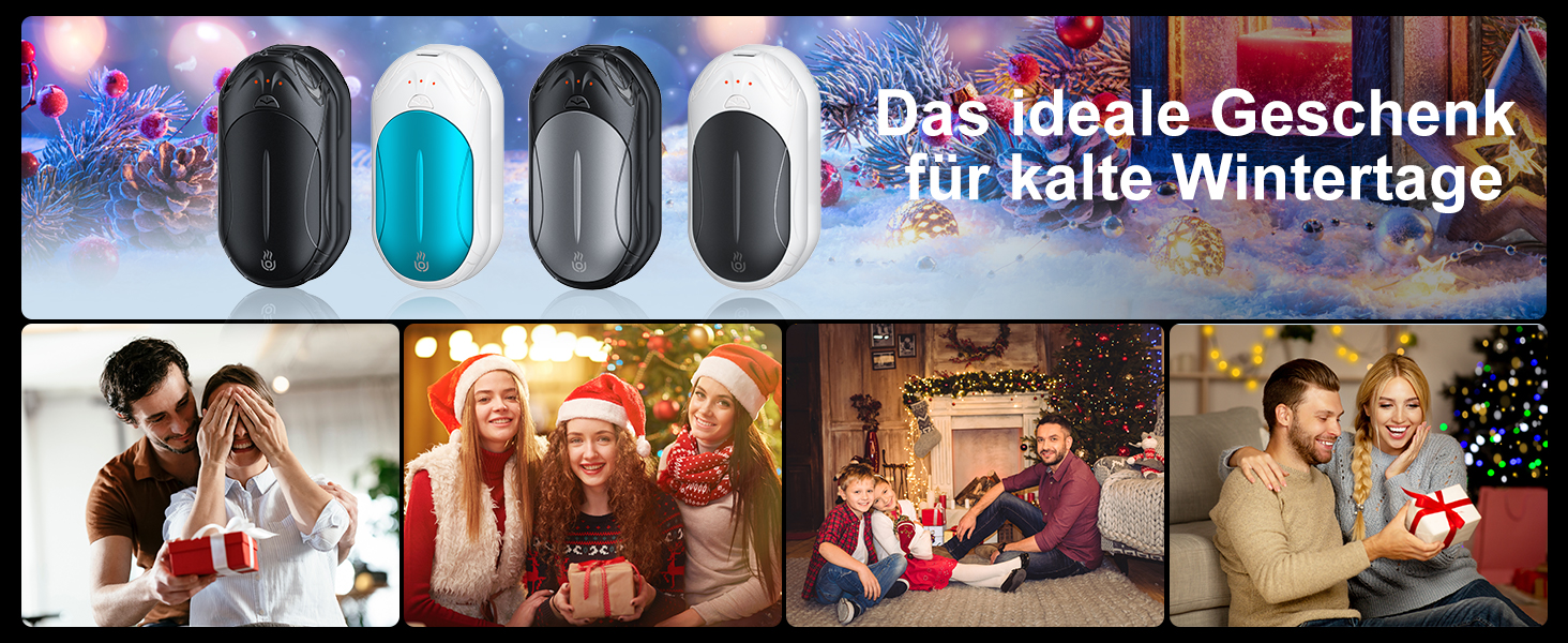 Електричні грілки для рук OUTJUT 6000mAh, 2 шт., USB, 3 режими нагріву, для спорту, кемпінгу, чорні