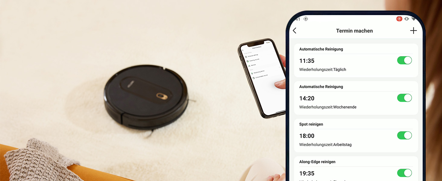 Робот-пилосос Vactidy Nimble T6, 2800 Па, 120 хв, керування Alexa/Google/Siri, чорний