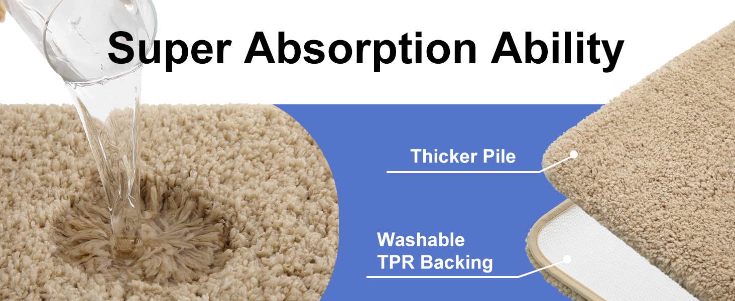 Набір килимків для ванної кімнати Homaxy, 2 шт. – неслизькі, м'які, з високим ворсом, з мікрофібри