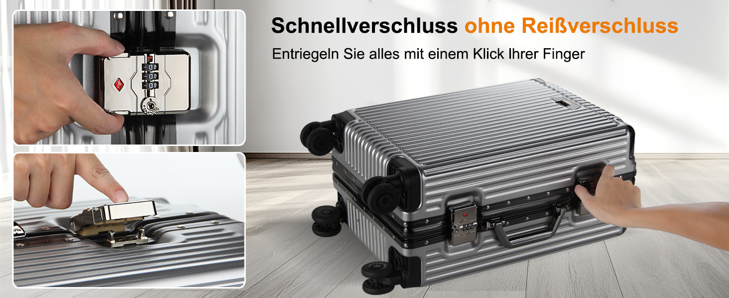 Набір валіз HOMELUX 3 шт. срібного кольору з ABS-пластику. Валізи з жорсткою обшивкою, ручки-телескопи, розміри M, L, XL. Ідеальний набір для подорожей.