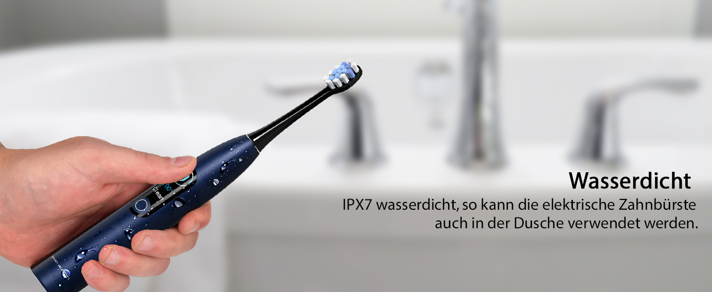 Електрична звукова зубна щітка Tristan Auron SmartOne (Блакитна) – 48 000 вібрацій, 5 режимів, дисплей, USB-C, акумулятор на 6-8 тижнів, IPX7, 6 насадок з чохлом