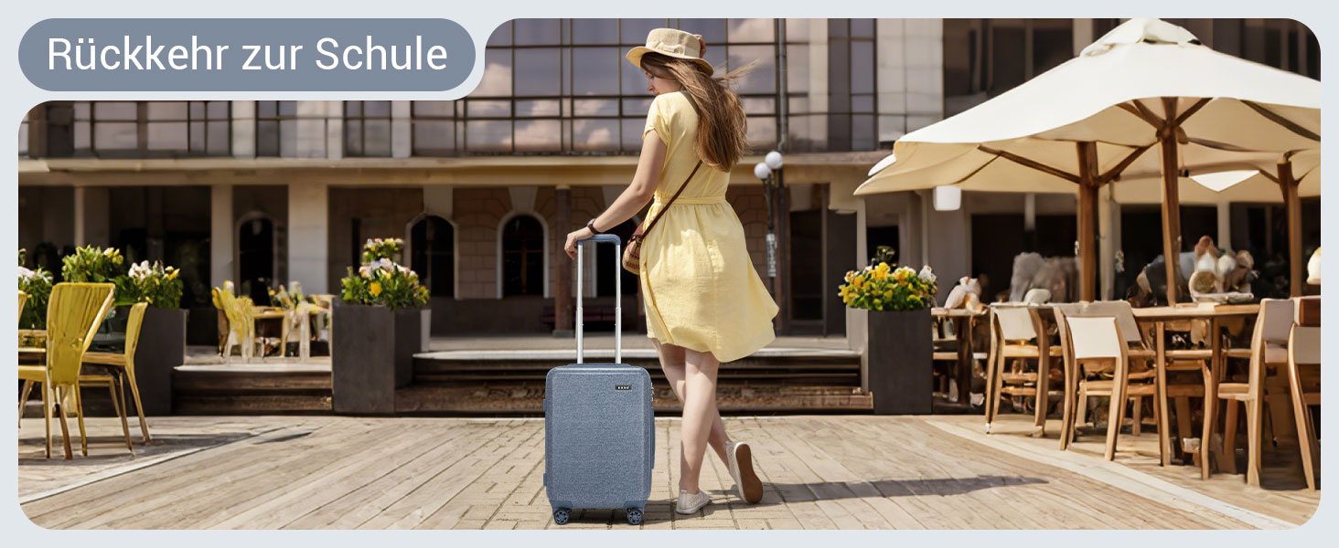 Чемодан KONO середнього розміру з жорсткою обшивкою, ABS+PC, 60L, білий/коричневий, з TSA замком