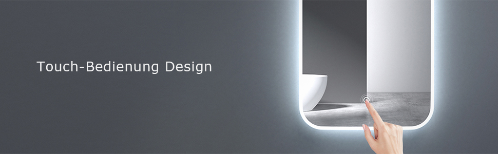 Дзеркало для ванної кімнати Dopporo LED 100x80 см з підсвічуванням та сенсорним вимикачем, з функцією пам'яті