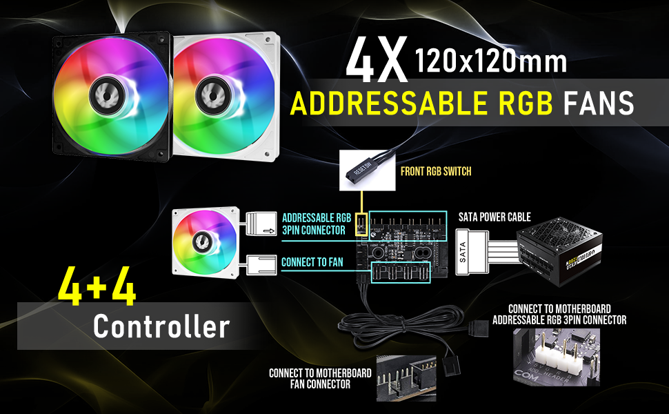 Корпус для ПК BitFenix Flow Mid Tower чорний ARGB