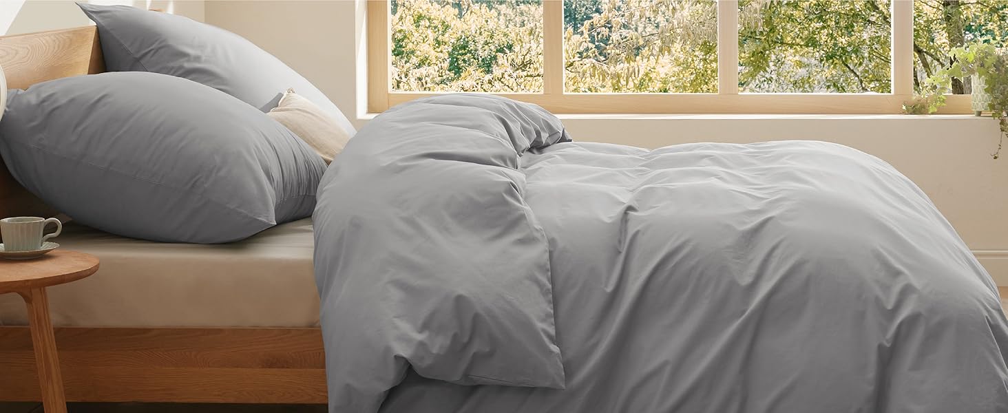 BEDSURE Комплект постільної білизни 135x200, бавовна, 4 частини - зелений колір, комплект з 2 наволочок 80x80 см, Oeko-TEX, застібка на блискавку