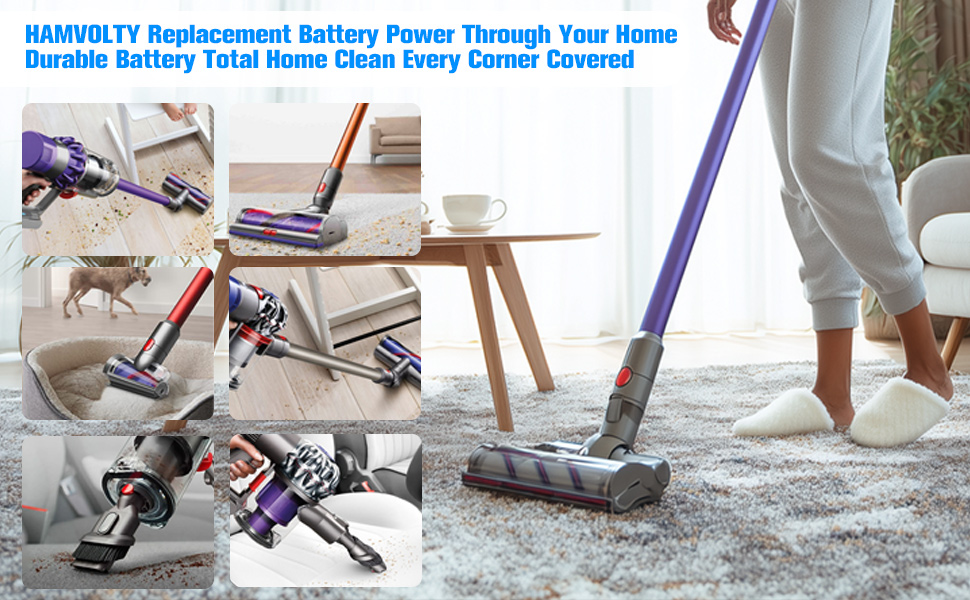 Акумулятор для пилососа Dyson V7 SV11 (Animal, Motorhead, Trigger, Fluffy) — Запасна Li-ion батарея з набором інструментів та фільтрами, сірий