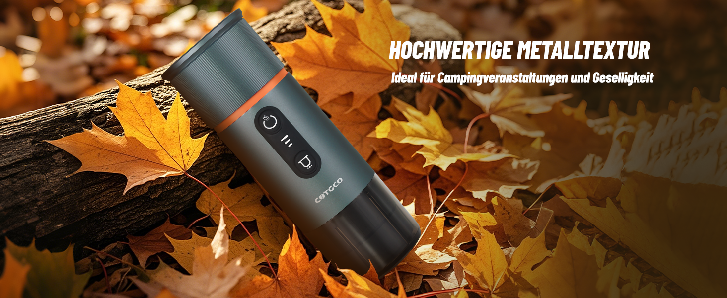 Портативна кавомашина для еспресо COTGCO 20 bar з акумулятором 13500mAh | Сумісна з капсулами Nespresso | Для кемпінгу, авто, офісу - сірий колір