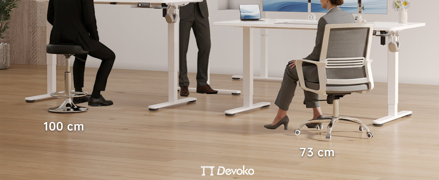 Електричний регульований стіл Devoko 120x60 см: офісний, для роботи, з пам'яттю, стоячи/сидячи