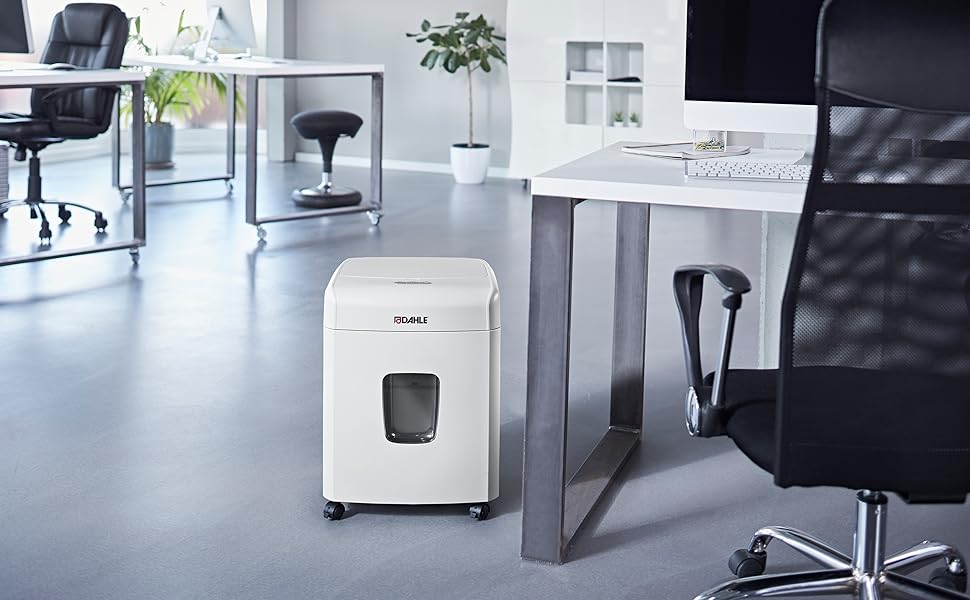 Шредер Dahle ShredMATIC 90 з автоподачею паперу (90 аркушів, P-4, шредер частинами, без масла та обслуговування, автоматичний втягувач) світло-сірий/сірий, рівень безпеки P4, 90 аркушів