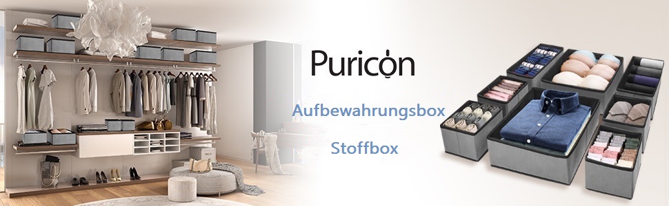 Набір Puricon з 8 предметів, ящик для зберігання, органайзер для ящиків / система впорядкування одягу, складні ящики для зберігання, набір ящиків для гардероба, спальні- (8 шт., в смужку)