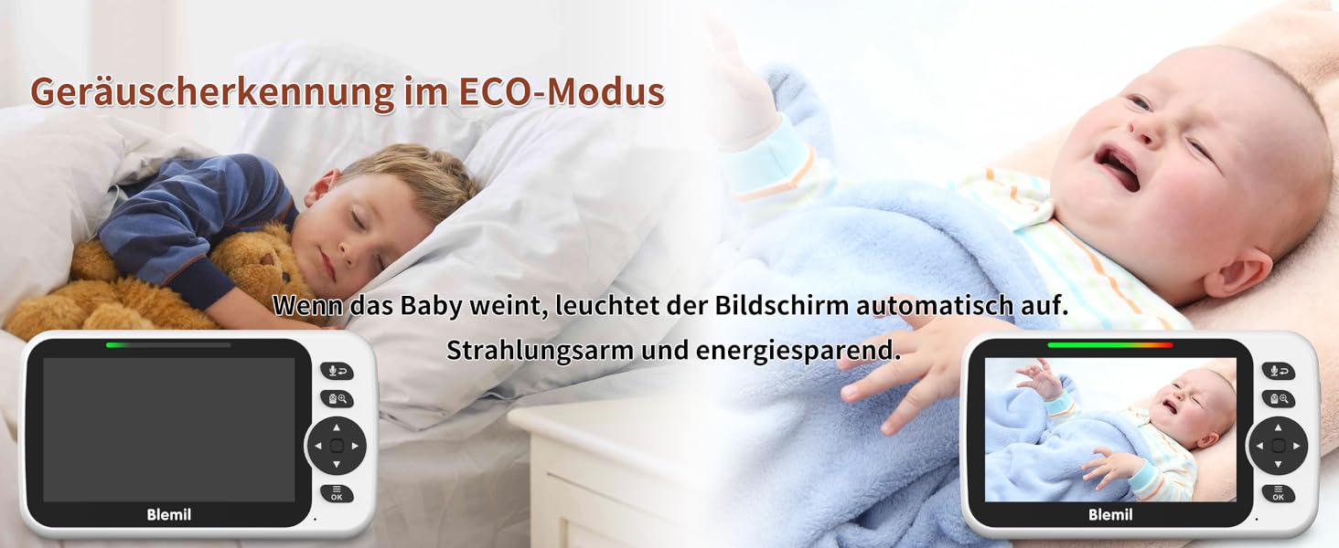 Радіоняня Blemil з камерою та аудіо, екран 5