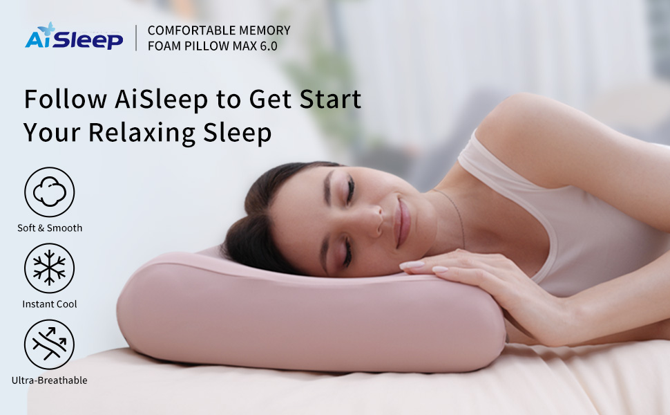 Подушка Memory Foam з ефектом пам'яті, ергономічна, для сну на боці, спині та животі - блакитна