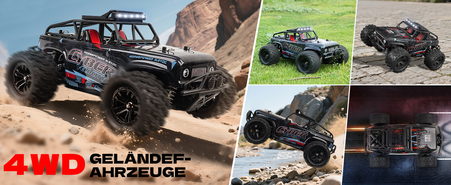 Радіокерований позашляховик 1:18, 4WD, 40 км/год, 2 батареї, 2.4GHz, чорний - іграшка для дітей та дорослих