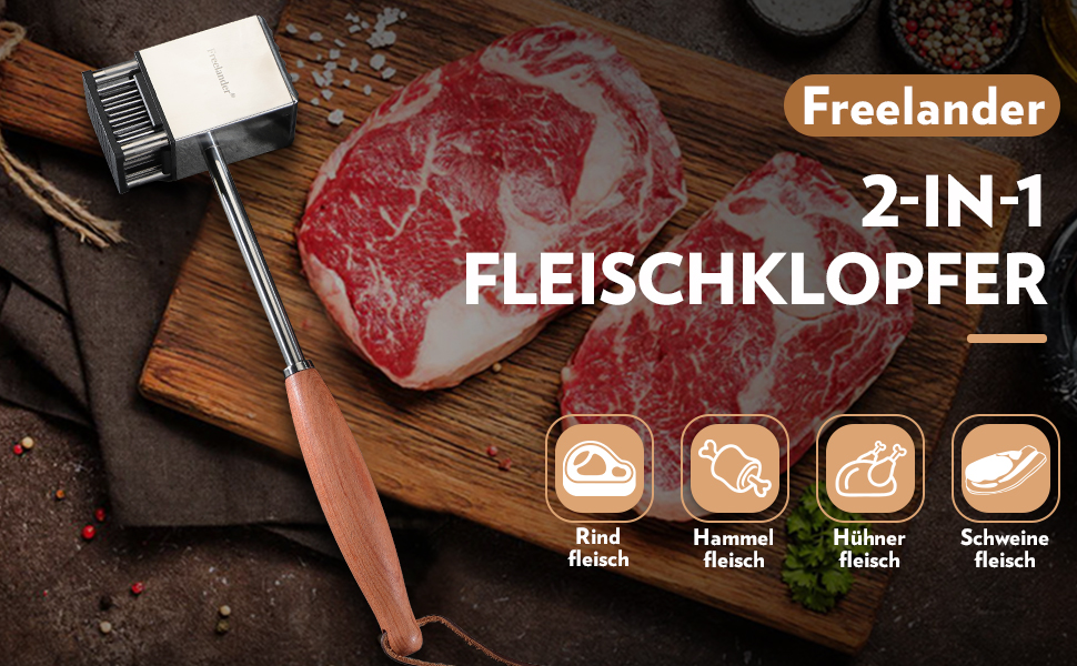 Пресс для бургерів Freelander з чавуну, набір для приготування смашених бургерів (діаметр 17.6 см, 20.5 см), прес для гриля з термостійкою ручкою, великий прес для гамбургерів, стейків, сендвічів (сріблястий)