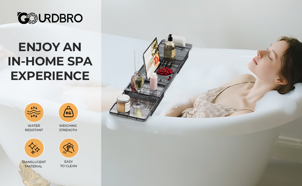 Підставка для ванни чорна, висувна, з полицею для книг, водонепроникна, аксесуари для ванної кімнати