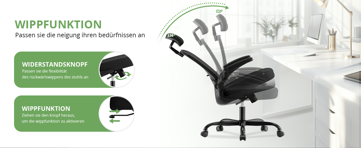 Офісний стілець Synorla ергономічний з підтримкою спини, 150 кг, чорний з підголівником