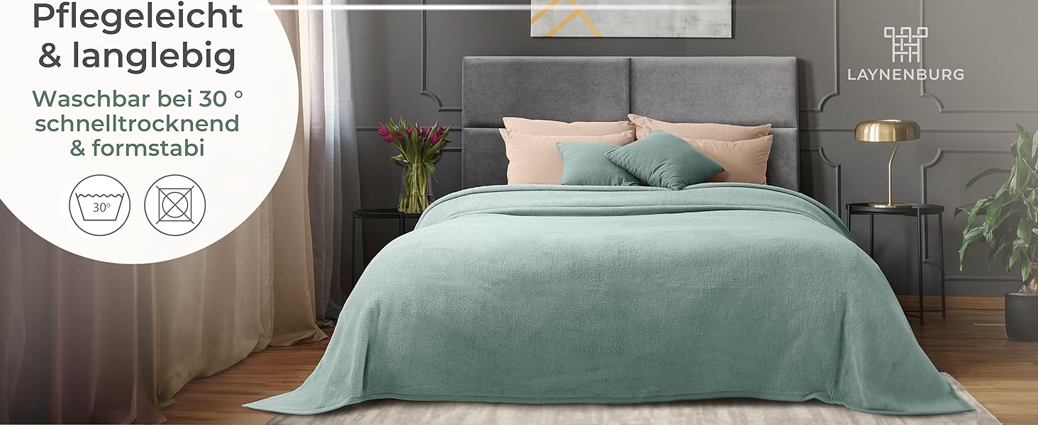 Плед LAYENBURG Premium з бавовни 150x200 см, Oeko-Tex 100, бавовняний, м'який плед для дому, на диван, софу (Taupe)