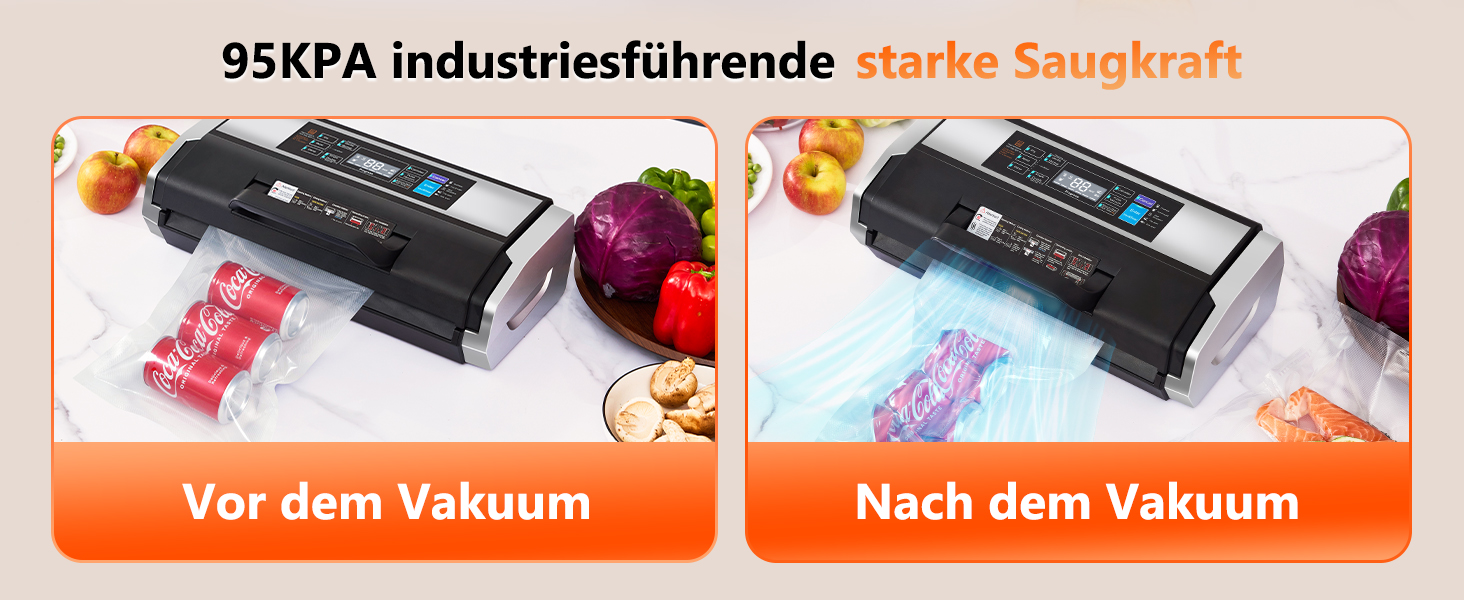 Вакууматор MZROT для продуктів харчування, -95кПа, 230Вт, з подвійним швом, 10 режимів (сухий/вологий), вбудованим різаком, чорно-сріблястий (в комплекті рулон та 15 пакетів)
