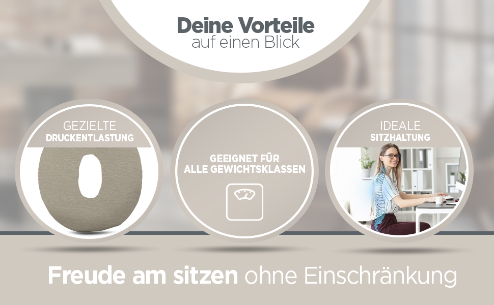 Ергономічний ортопедичний подушка-кільце Theraline для розвантаження куприка, після операцій та пологів, при геморої (Антрацит Меланж, 35x48 см)