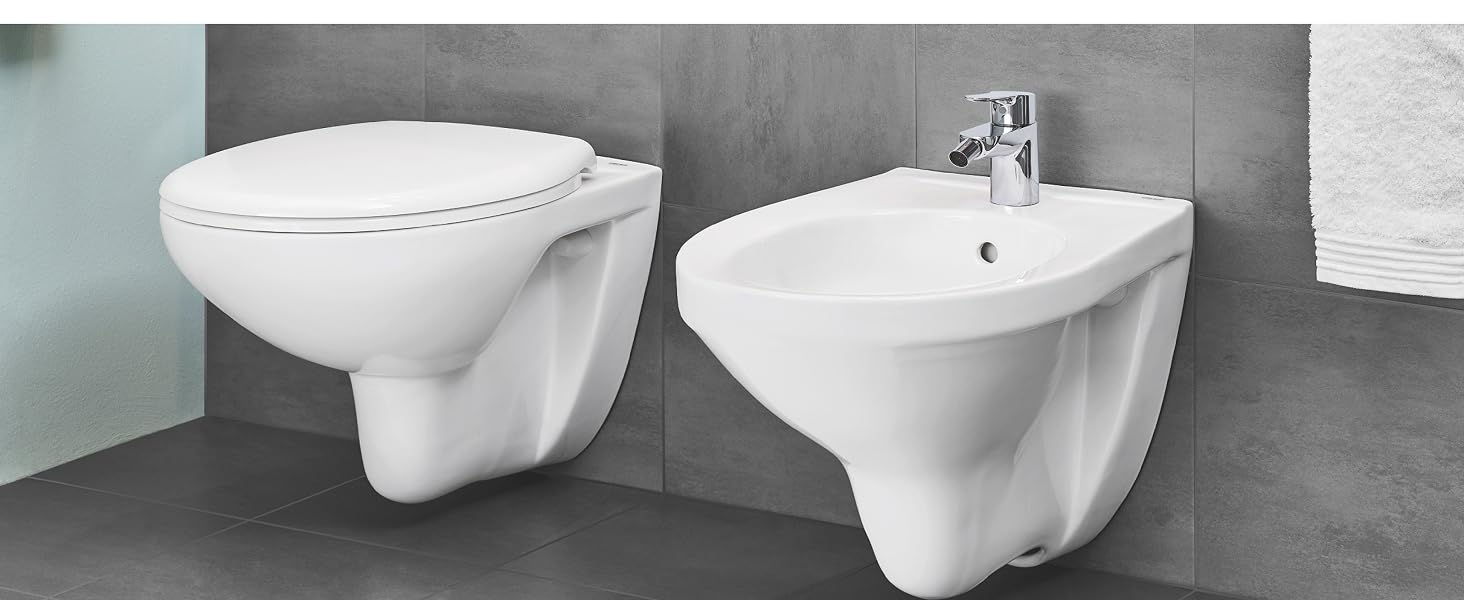Сидіння для унітаза GROHE Bau Keramik з дюропласту, швидкознімна кришка, stainless steel петлі, колір альпійський білий, 39492000