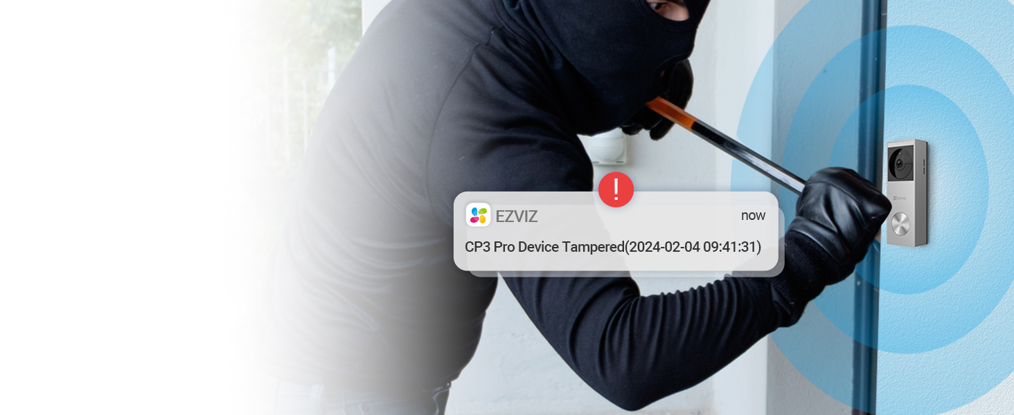 Відеодзвінок EZVIZ CP3 Pro з акумулятором та дзвінком CH1, бездротовий, з камерою, розпізнавання осіб, 2K, кольорова нічна зйомка, двостороння зв'язок, 8GB eMMC, комплект