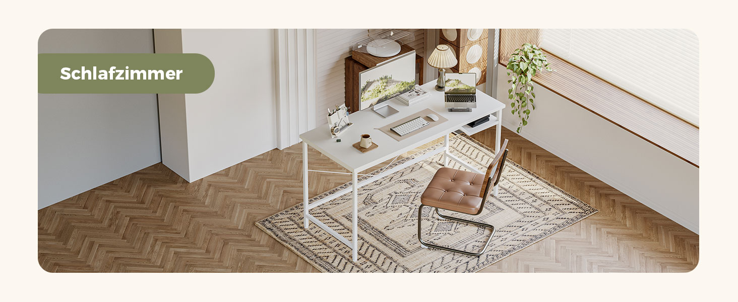 Комп'ютерний стіл Mericonia 120 см, ігровий стіл для невеликих приміщень, білий стіл для дому та офісу, стіл для студентів 120x60 см