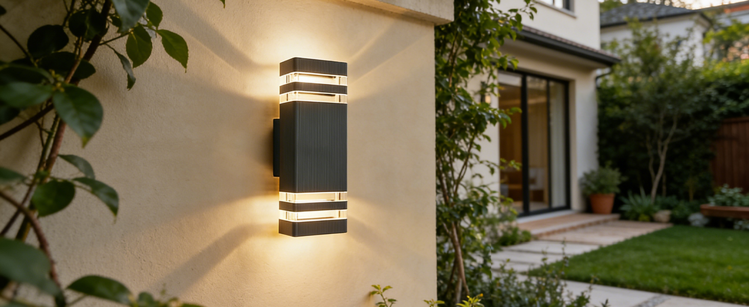Стіна LED світильник вуличний Up and Down, водонепроникний IP54, 2×5W, 3000K тепле біле світло, патрон GU10, антрацит, 1 шт.