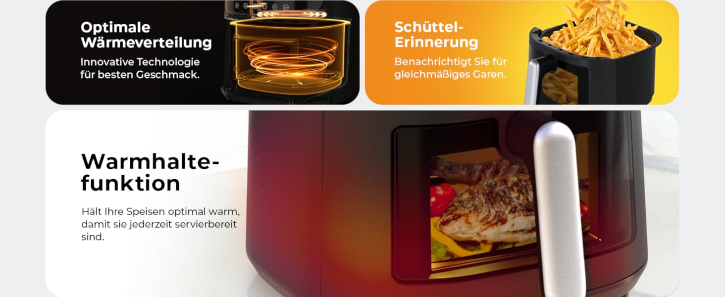 Фритюрниця Balter Airfryer HL-551T 5.5 л, чорна: 12 програм, 100 рецептів, з вікном