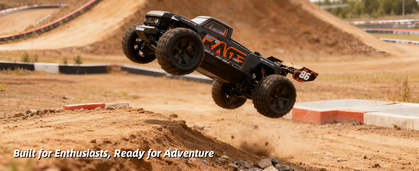 RC Автомобіль 1:16 позашляховик Monster Truck 4WD 40 км/год, водонепроникний, з 2 акумуляторами, помаранчевий