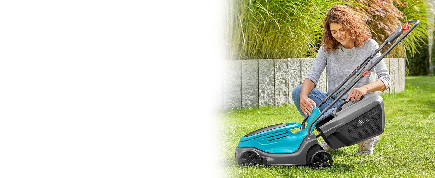 Акумуляторний газонокосарка Gardena EasyMax 30/18V Ready-to-Use Set, ширина косіння 30 см, Power for All-акумулятор, компактна та маневрена, для малих садів