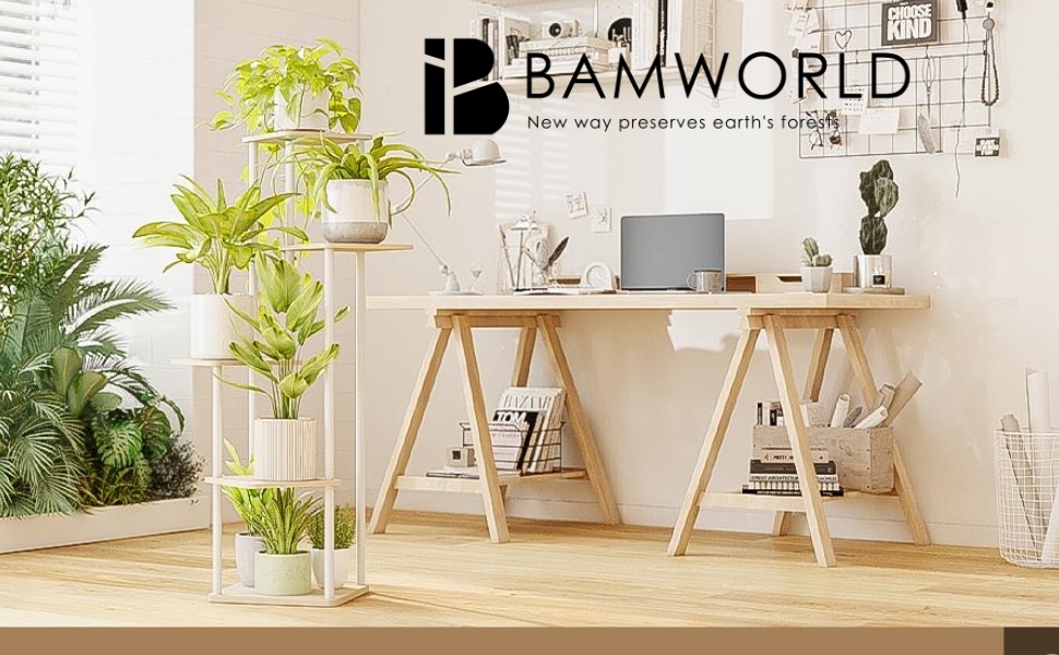 Підставка для рослин Bamworld 5 рівнів, внутрішня/зовнішня, металева, біла