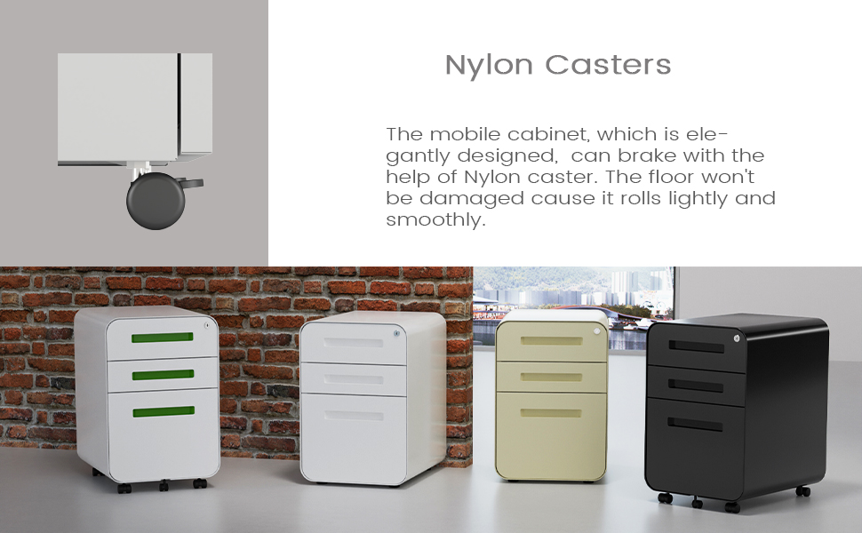 Роликовий контейнер DeHong з металу, мобільний офісний шафчик з 3 висувними ящиками, офісний контейнер, з можливістю замка та регульованих папок, збірно-розбірний, для офісу, дому, чорний