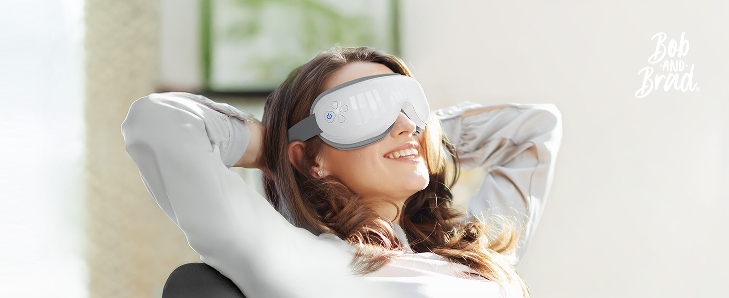 Масажер для очей BOB AND BRAD EyeOasis 3 Elite з підігрівом та охолодженням, маска для очей при мігрені, сухість очей, зняття стресу, покращення сну, подарунок для жінок та чоловіків