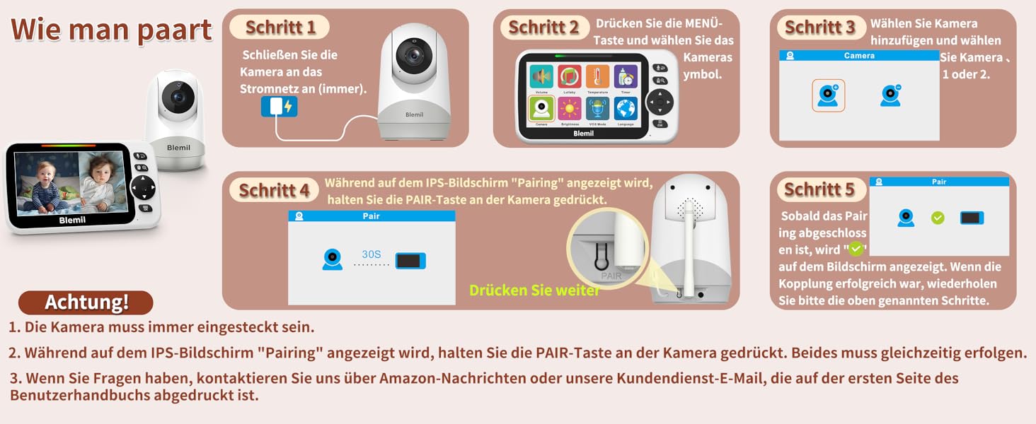 Радіоняня Blemil з камерою та аудіо, екран 5