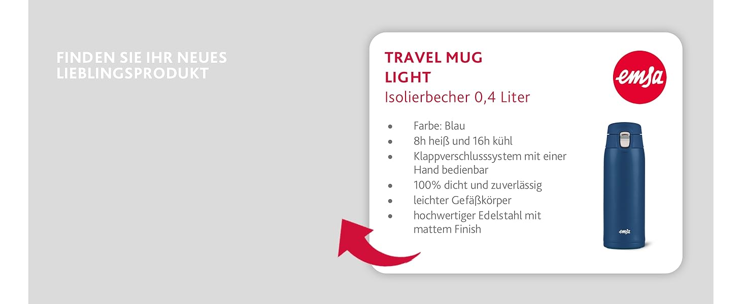 Термокружка Emsa Travel Mug Classic Twist 0.36 л, лавандова, з кришкою Quick-Press, для гарячих та холодних напоїв