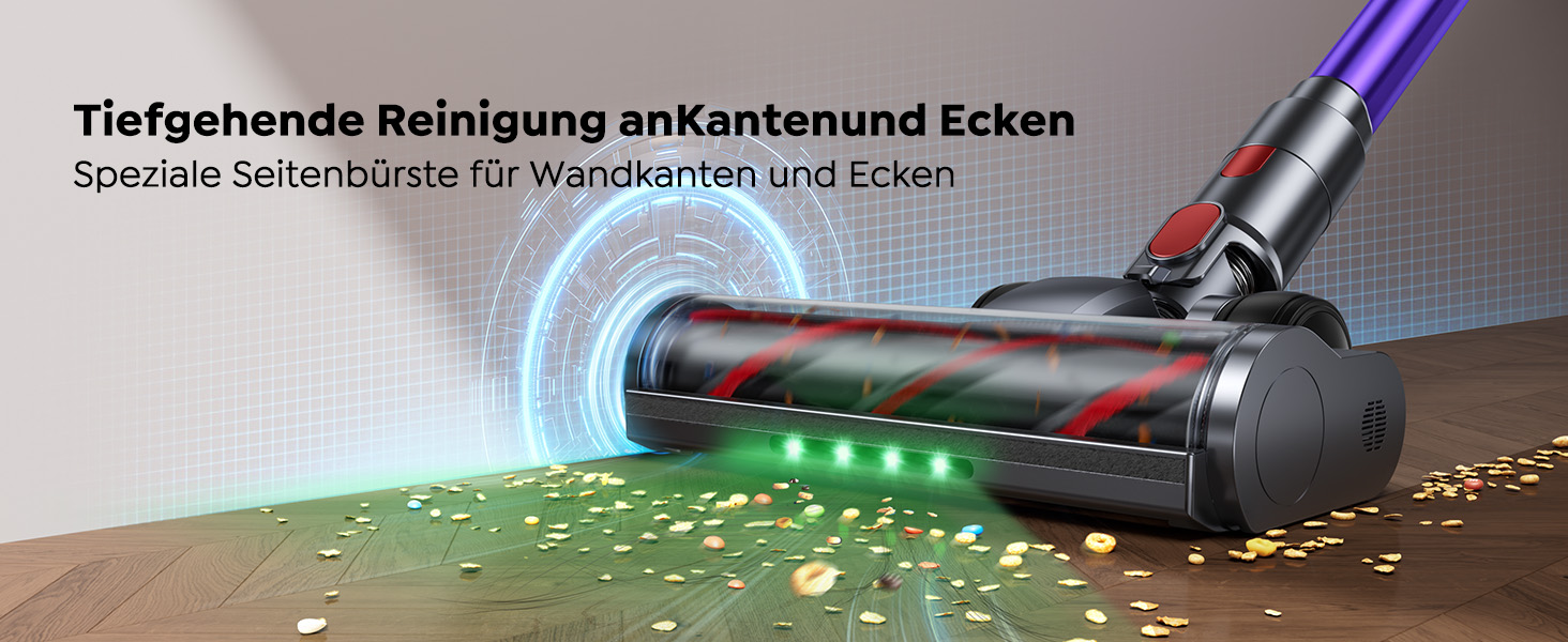 Акумуляторний пилосос SMOTURE 50000 Па, 65 хв роботи, з турбощіткою, для шерсті тварин, килимів, підлоги, авто - фіолетовий